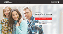 Desktop Screenshot of highlandilfamilydentistry.com